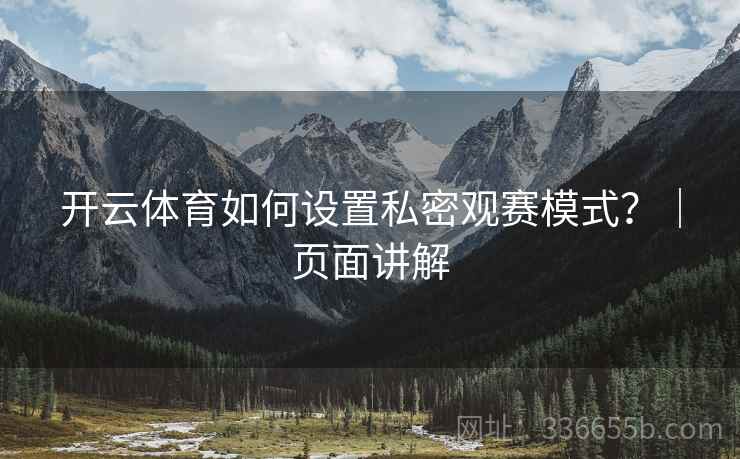 开云体育如何设置私密观赛模式？｜页面讲解