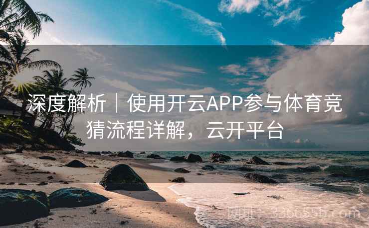 深度解析｜使用开云APP参与体育竞猜流程详解，云开平台