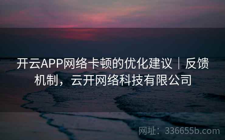 开云APP网络卡顿的优化建议｜反馈机制，云开网络科技有限公司